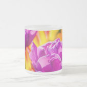 チューリップ魅惑バイオレット フロストグラスマグカップ (中央)