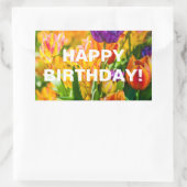 チューリップ魅惑的なお祝い 長方形シール (バッグ)