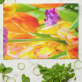 チューリップ魅惑的 キッチンタオル (折り畳み)