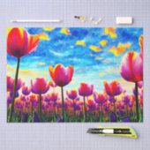 チューリップ鮮やかカラフルデコページ 薄葉紙 (クラフト)