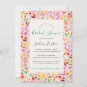 チューリップ鮮やかサマーフラワーズブライダルシャワー 招待状 (正面)