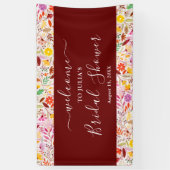 チューリップ鮮やかサマーフラワーズブライダルシャワー 横断幕 (縦)