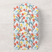 チューリップ鮮やかパターンフローラデザインオン白 オールインワン招待状 (外側)