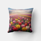 チューリップ鮮やかフィールドイン開花 クッション (裏面)