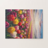 チューリップ鮮やかフィールドイン開花 ジグソーパズル (横)