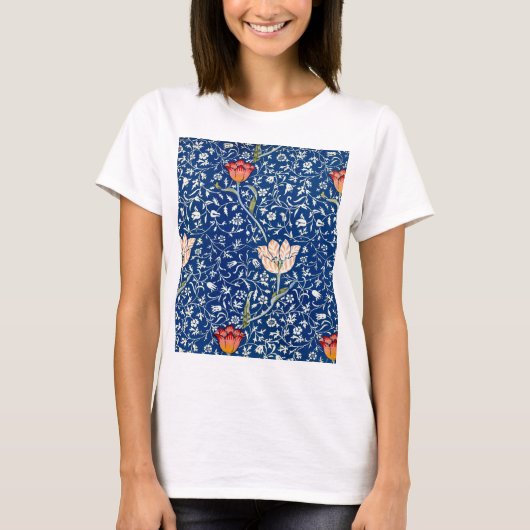 チューリップ、ウィリアム・モリス Tシャツ (正面)