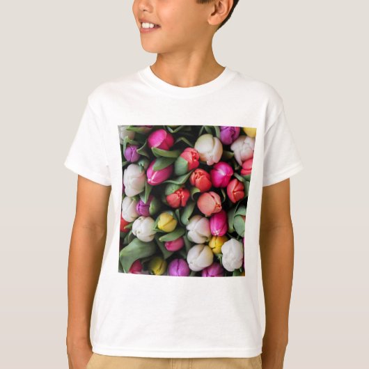 チューリップ カラフルなお花 イースター 春 Tシャツ (正面)