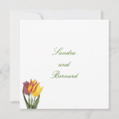 チューリップ グリーンボーダー ウェディング 招待状 (裏面)