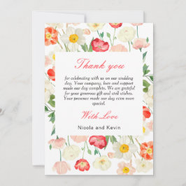 チューリップ&ダフォジル春の結婚式 サンキューカード