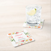 チューリップ&ダフォジル春の結婚式 スクエアペーパーコースター (インサイチュ)