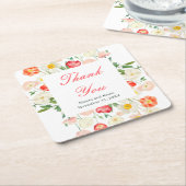 チューリップ&ダフォジル春の結婚式 スクエアペーパーコースター (アングル)