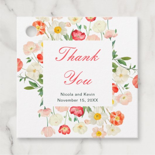 チューリップ&ダフォジル春の結婚式 フェイバータグ (正面)