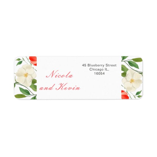 チューリップ&ダフォジル春の結婚式 ラベル (正面)