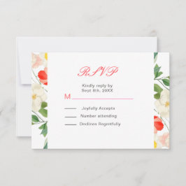 チューリップ&ダフォジル春の結婚式 出欠カード