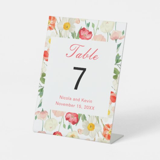 チューリップ&ダフォジル春の結婚式 台座サイン (正面)