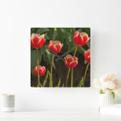 チューリップ,チューリップフェスティバル,ウッドバーン,オレゴン,米国1 スクエア壁時計 (ホーム)