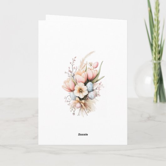 チューリップ、ツイート&イースターはピンクの折り畳みを扱う シーズンカード (裏面)