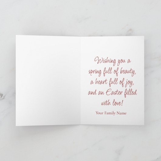 チューリップ、ツイート&イースターはピンクの折り畳みを扱う シーズンカード (内部)