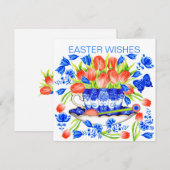 チューリップ&ティーカップ春カード シーズンカード (正面/裏面)