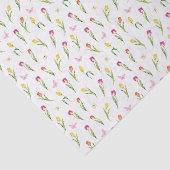 チューリップ&バタフライ ホワイトパターン 薄葉紙 (詳細)