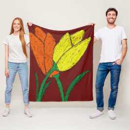 チューリップ フリースブランケット