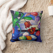 チューリップ&フルーツ16"X16"装飾用クッション クッション (ブランケット)