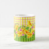 チューリップ&プレイド春コーヒーカップ コーヒーマグカップ (中央)