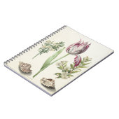 チューリップ、マートル葉書の2つの枝 ノートブック (左側)