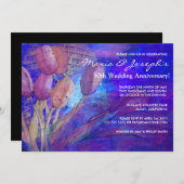 チューリップ ユダヤ教 結婚記念日 パーティー 招待状 (正面/裏面)