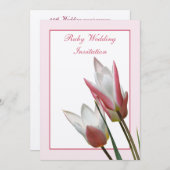 チューリップ ルビー 結婚記念日 招待状 (正面/裏面)