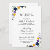 チューリップ & ワイルドフラワー 私たちはまだ愛し合っている アニバーサリー 招待状 (正面/裏面)