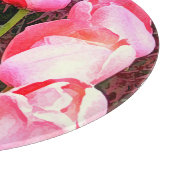 「チューリップ」円形ガラス切削板（写真付） カッティングボード (角)