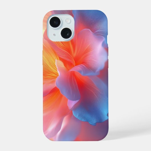 チューリップ：膝状運動と密接に波状のチューリップ iPhone 15ケース (裏面)