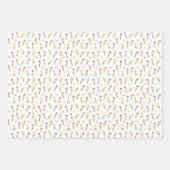 チューリップ&蝶ホワイトパターン ラッピングペーパーシート (正面2)