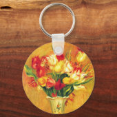 チューリップbyピエールルノアール、ヴィンテージ印象派アート キーホルダー (正面)