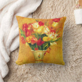 チューリップbyピエールルノアール、ヴィンテージ印象派アート クッション (ブランケット)