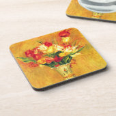 チューリップbyピエールルノアール、ヴィンテージ印象派アート コースター (左側)