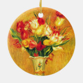 チューリップbyピエールルノアール、ヴィンテージ印象派アート セラミックオーナメント (裏面)