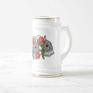チューリップMugとOnirzhyekカザフの装飾 ビールジョッキ