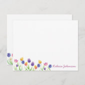 チューリパーソナライズされたップのノートカード ノートカード (正面/裏面)