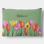 チューリパーソナライズされたップ春花の母親の日2024 アクセサリーポーチ (正面)