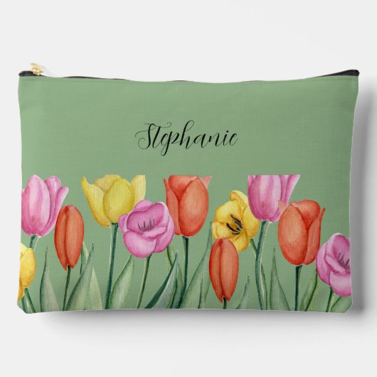 チューリパーソナライズされたップ春花の母親の日2024 アクセサリーポーチ (正面)