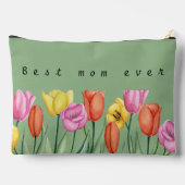 チューリパーソナライズされたップ春花の母親の日2024 アクセサリーポーチ (裏面)