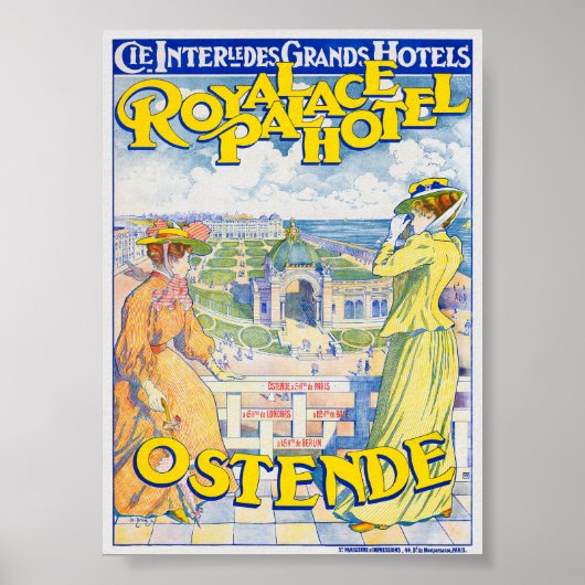 チューリヒ湖の蒸気船の旅 ヴィンテージポスター 1900 ポスター (正面)