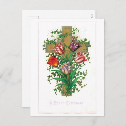 チューリファッションドップの古いクリスマス シーズンポストカード (正面/裏面)