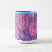 チューリファンキーップ春の花フローラパステル絵画ズ ツートーンマグカップ (中央)