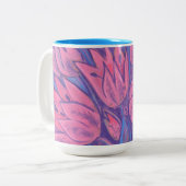 チューリファンキーップ春の花フローラパステル絵画ズ ツートーンマグカップ (正面左)