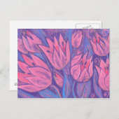 チューリファンキーップ春の花フローラパステル絵画ズ ポストカード (正面/裏面)