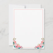 チューリフェミニンップフローラ水色パーソナライズされた ノートカード (裏面)