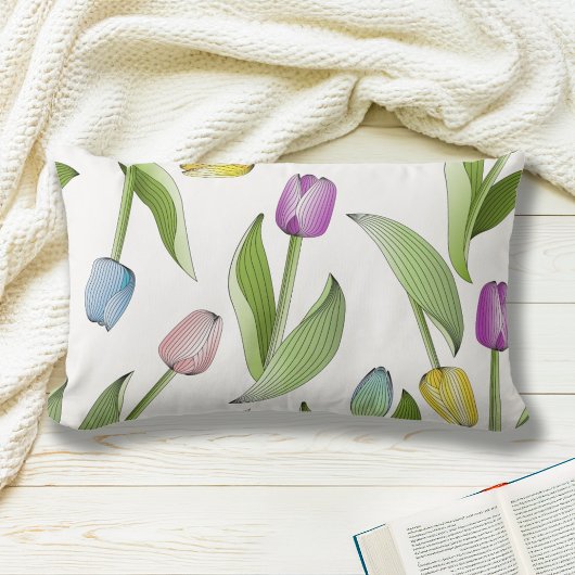 チューリモダンップカラフルパターン ランバークッション